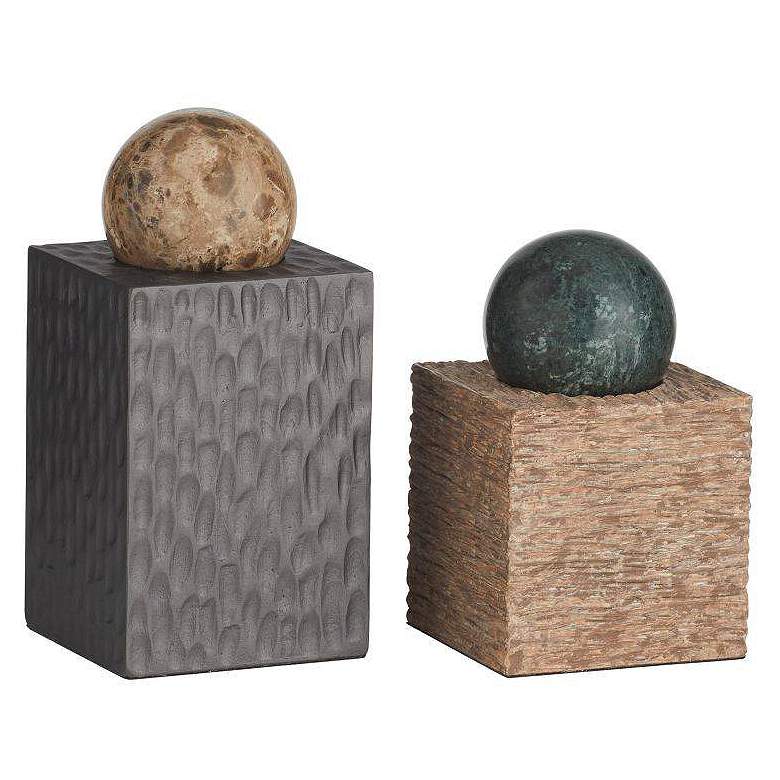 Image 1 Arteriors Greenville Sculptures, Set of 2 Forest Ash Brown, Chamois