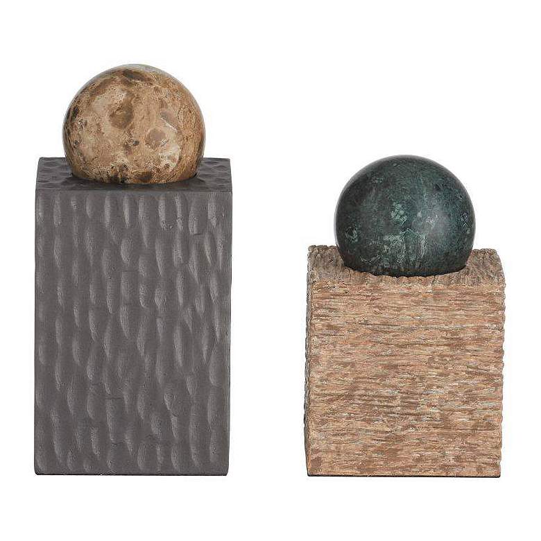 Image 2 Arteriors Greenville Sculptures, Set of 2 Forest Ash Brown, Chamois more views