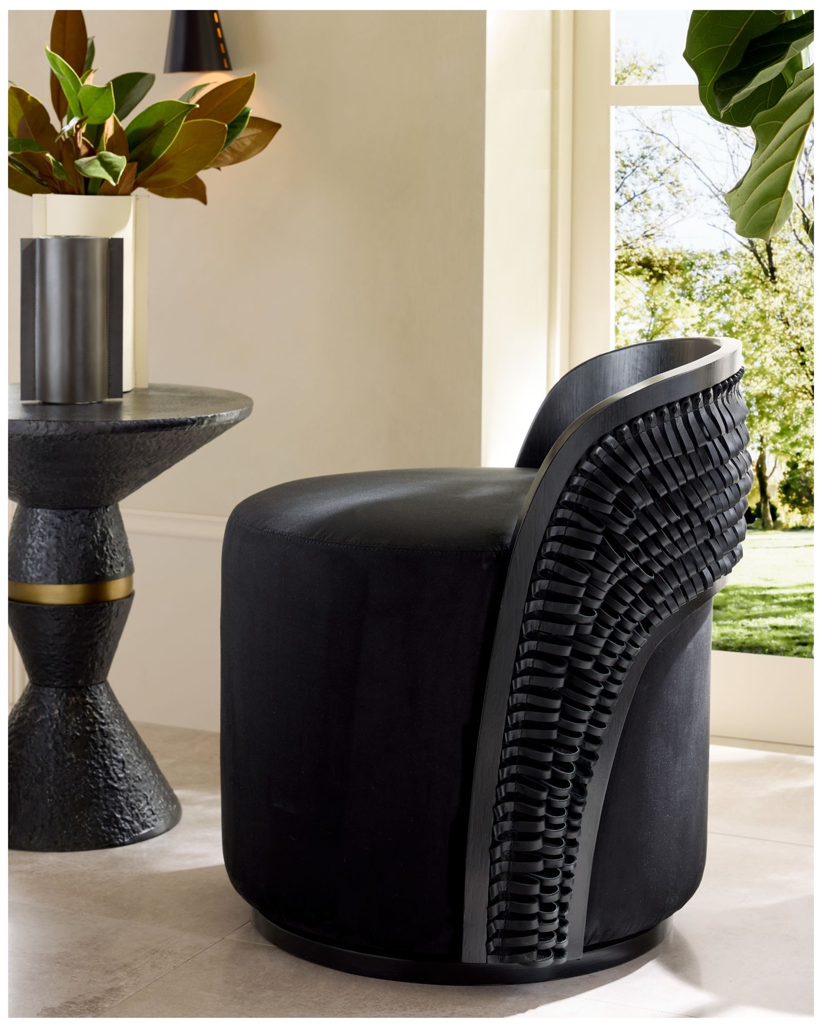 Arteriors Gretel Chair Black Suede
