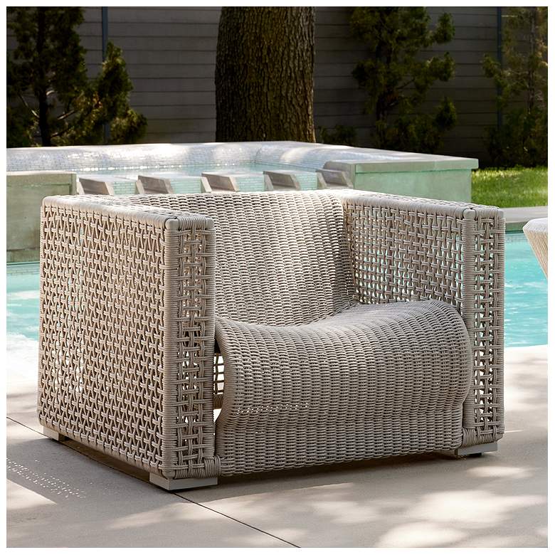Image 1 Arteriors Guidry Outdoor Lounge Chair Buff Synthetic Rope