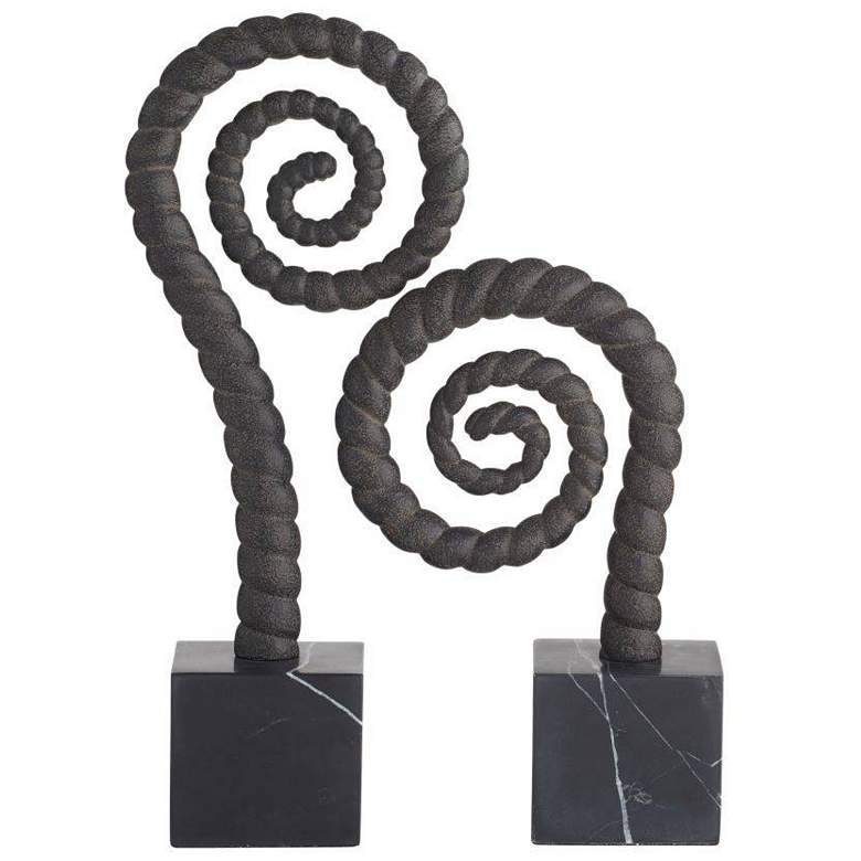 Image 1 Arteriors Gully Sculptures, Set of 2 Black