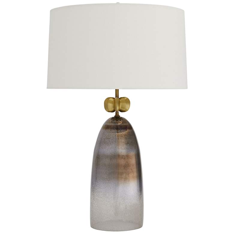Image 2 Arteriors Haley Lamp Smoke Luster Ombre Glass Antique Brass