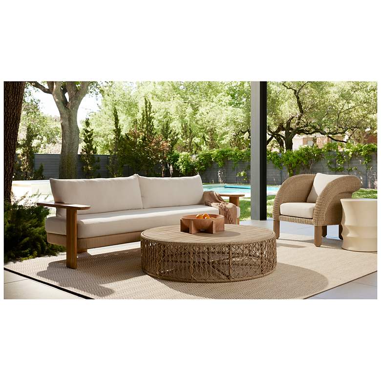 Image 7 Arteriors Halston Outdoor Sofa Pearl Outdoor Performance Boucle more views