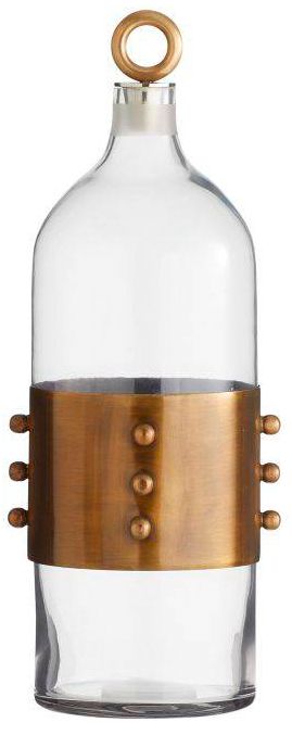 Image 3 Arteriors  Hancock Decanters, Set of 2 Clear Antique Brass more views