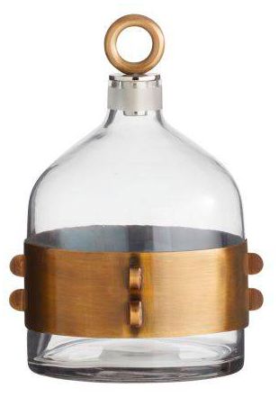 Image 4 Arteriors  Hancock Decanters, Set of 2 Clear Antique Brass more views