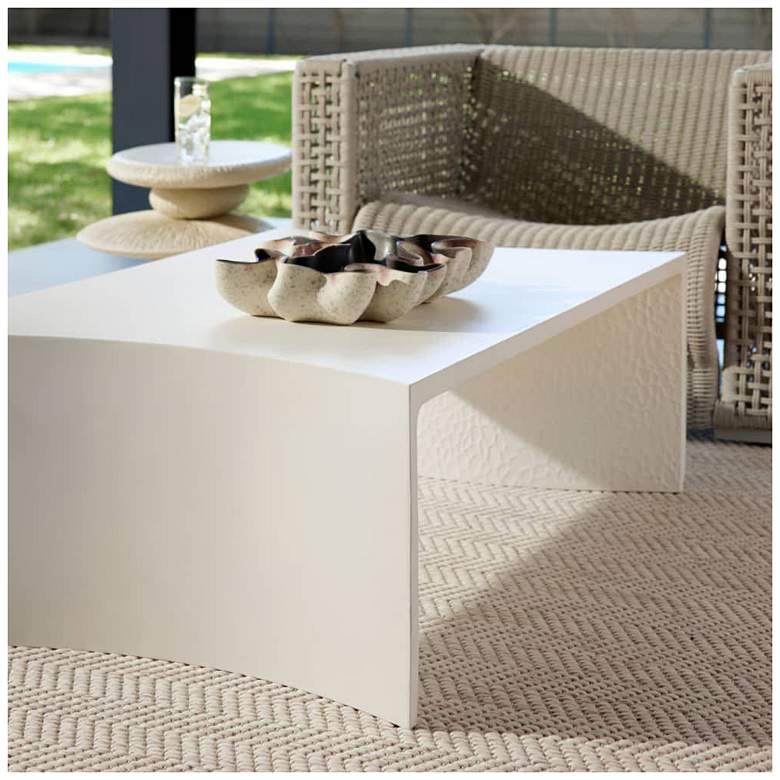 Image 6 Arteriors Haney Outdoor Cocktail Table Ivory more views
