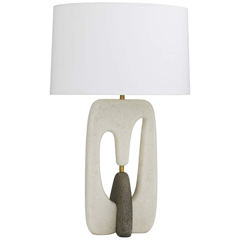 Image 2 Arteriors- Harleen Lamp- 30.5" White Ricestone, Graphite Ricestone