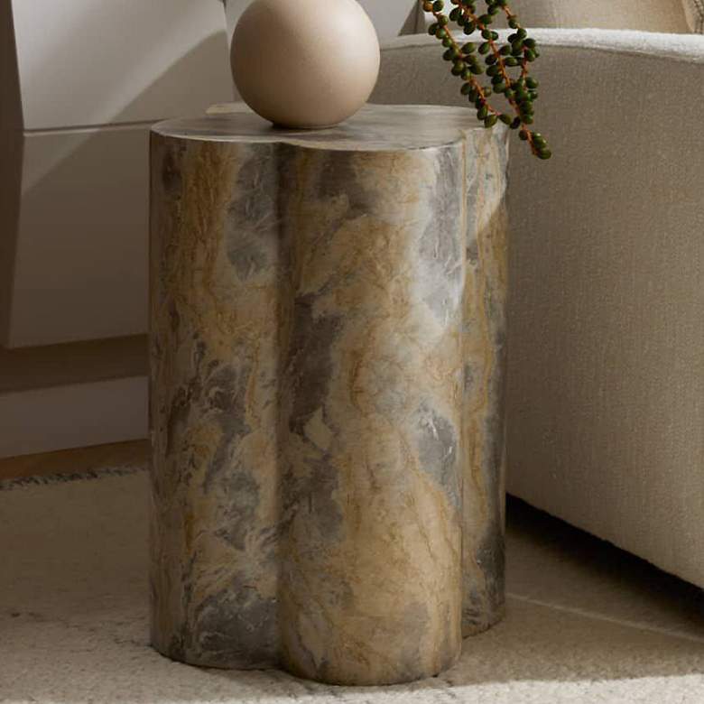 Image 1 Arteriors Harlow Accent Table Sahara Faux Marble