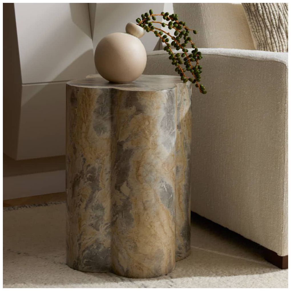 Arteriors  Harlow Accent Table Sahara Faux Marble
