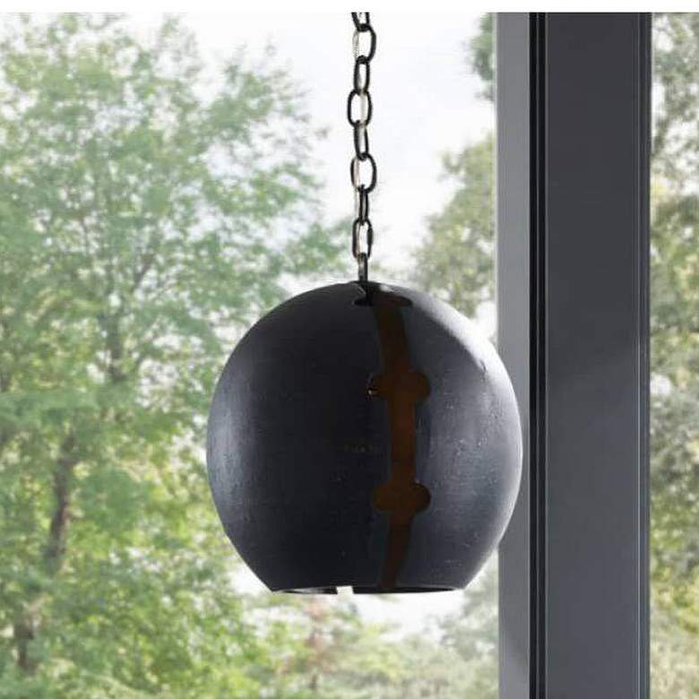 Image 1 Arteriors  Hartland Pendant 16" Matte Charcoal