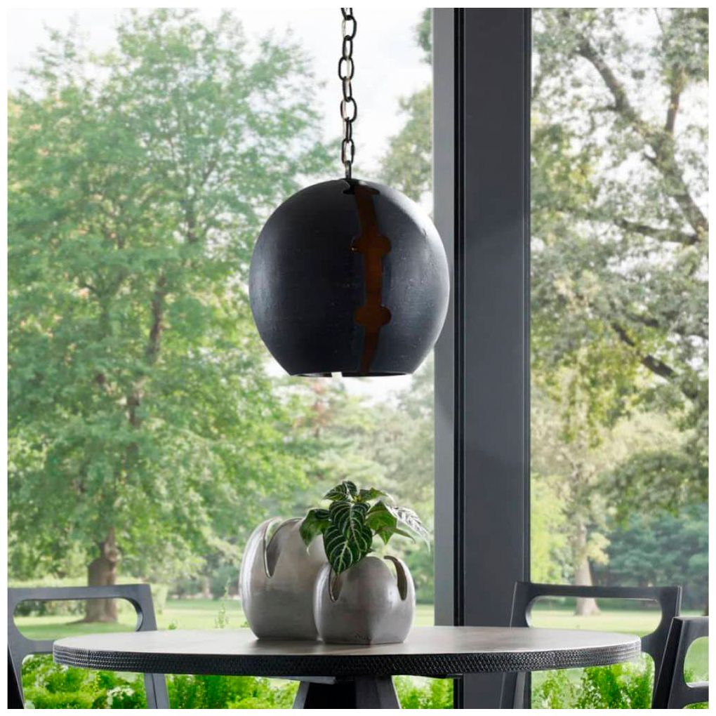 Arteriors  Hartland Pendant 16" Matte Charcoal