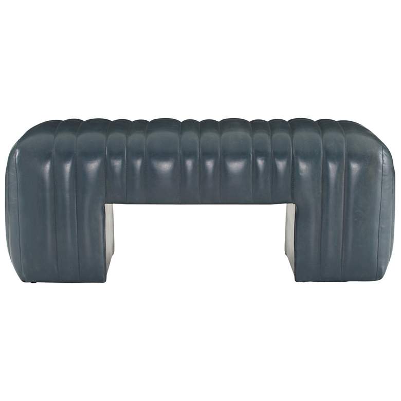Image 2 Arteriors Hastings Bench Distressed Storm Leather