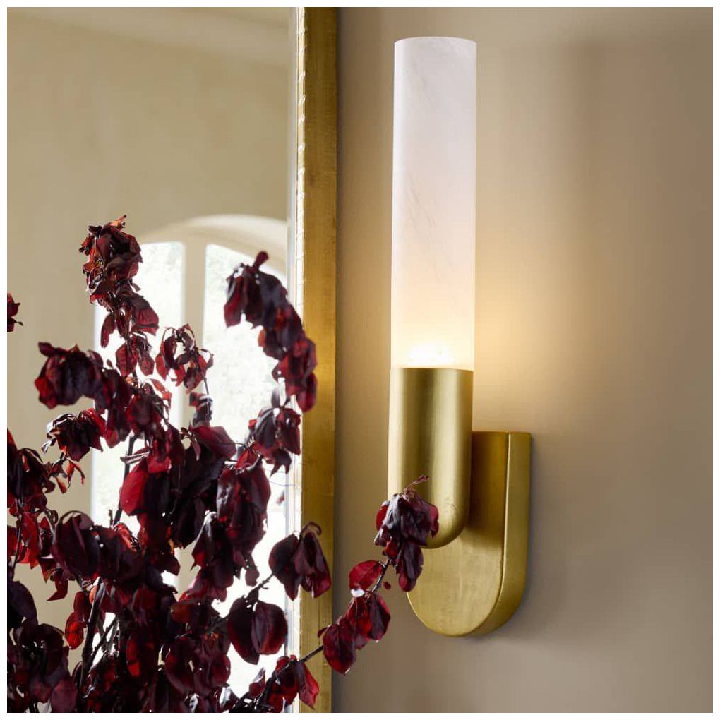 Arteriors  Haynes Sconce 20"  White Antique Brass