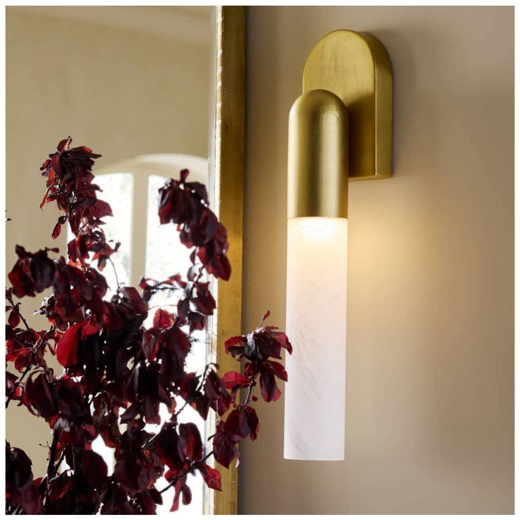 Arteriors  Haynes Sconce 20"  White Antique Brass