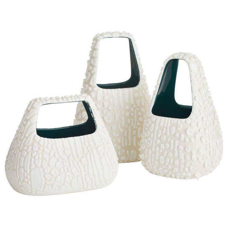 Image 1 Arteriors Hedda Vases, Set of 3 Vanilla Foam