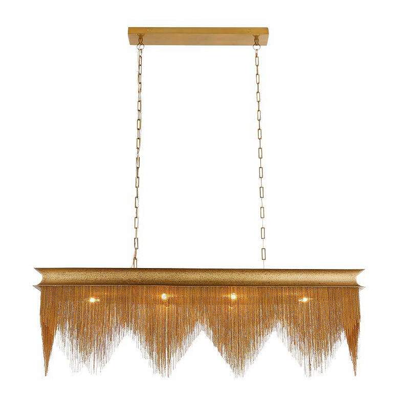 Image 5 Arteriors  Heiress Linear Chandelier 48" Vintage Brass more views