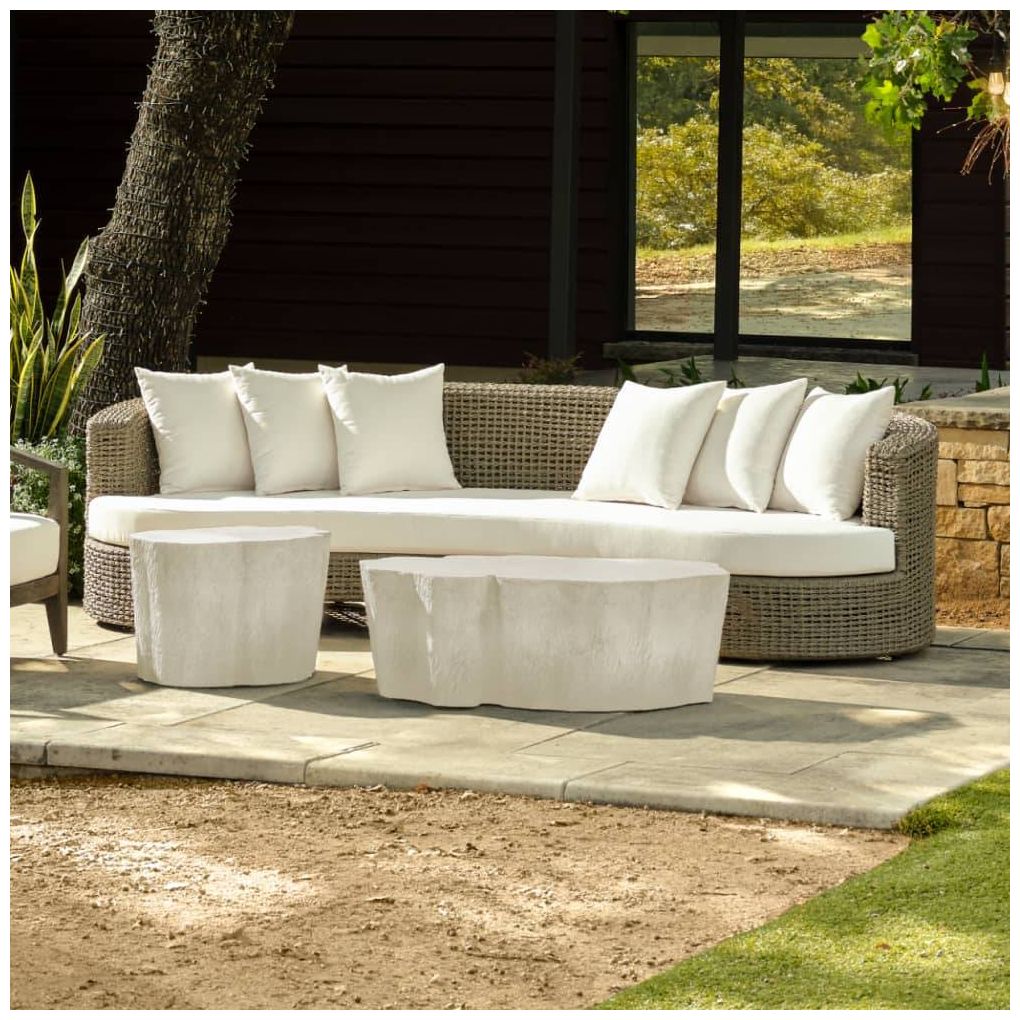 Arteriors Helene Curved Outdoor Sofa Pearl