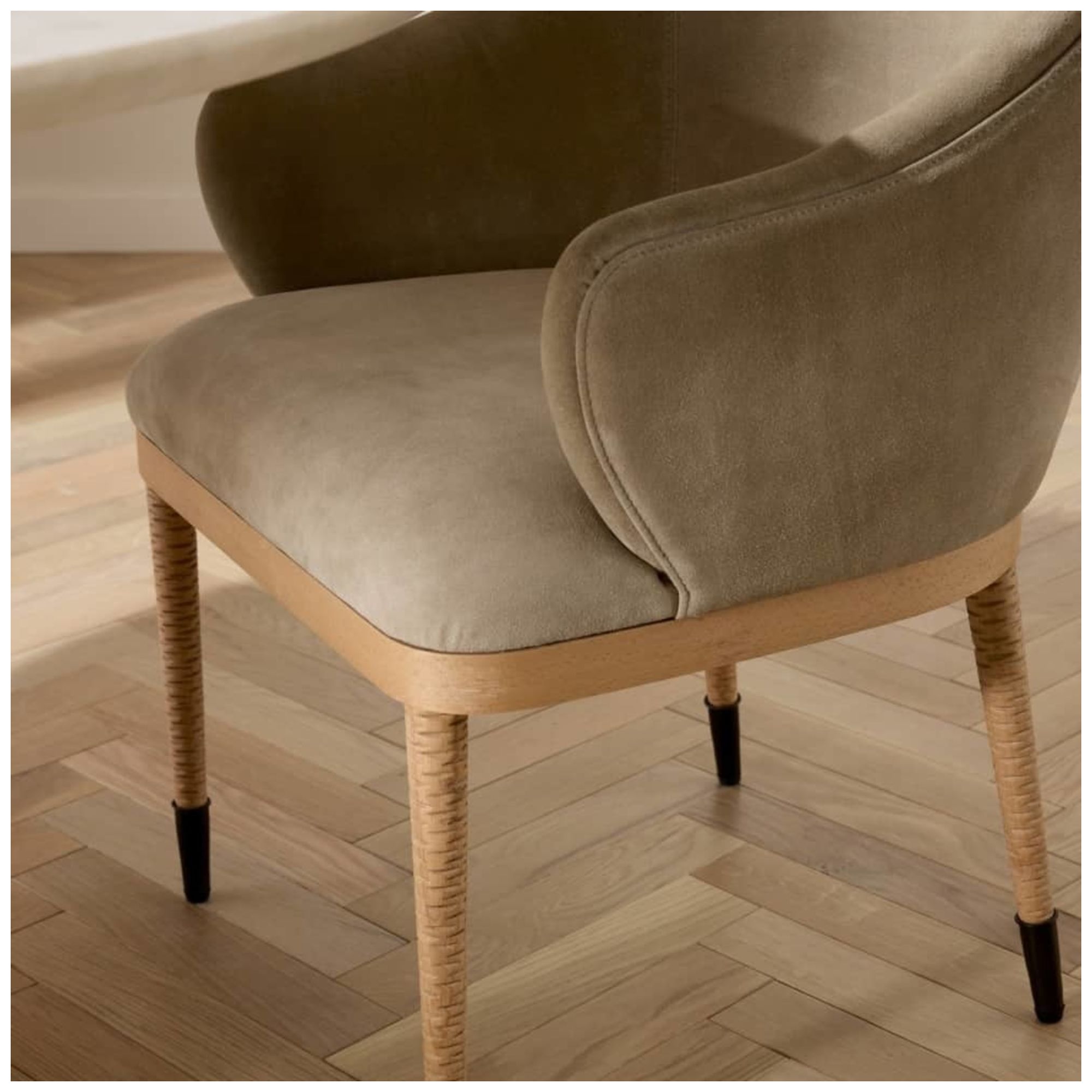 Arteriors Hershel Dining Chair Taupe Suede