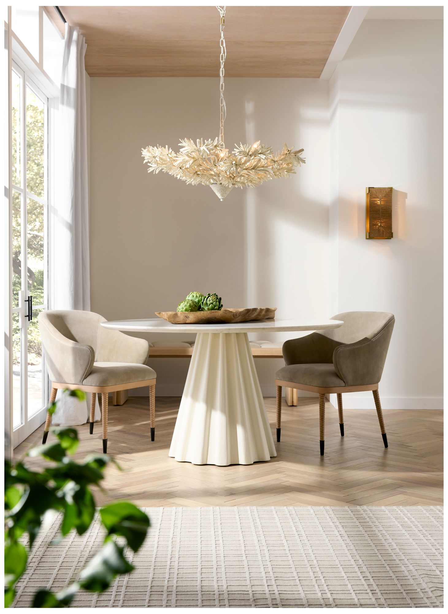 Arteriors Hershel Dining Chair Taupe Suede