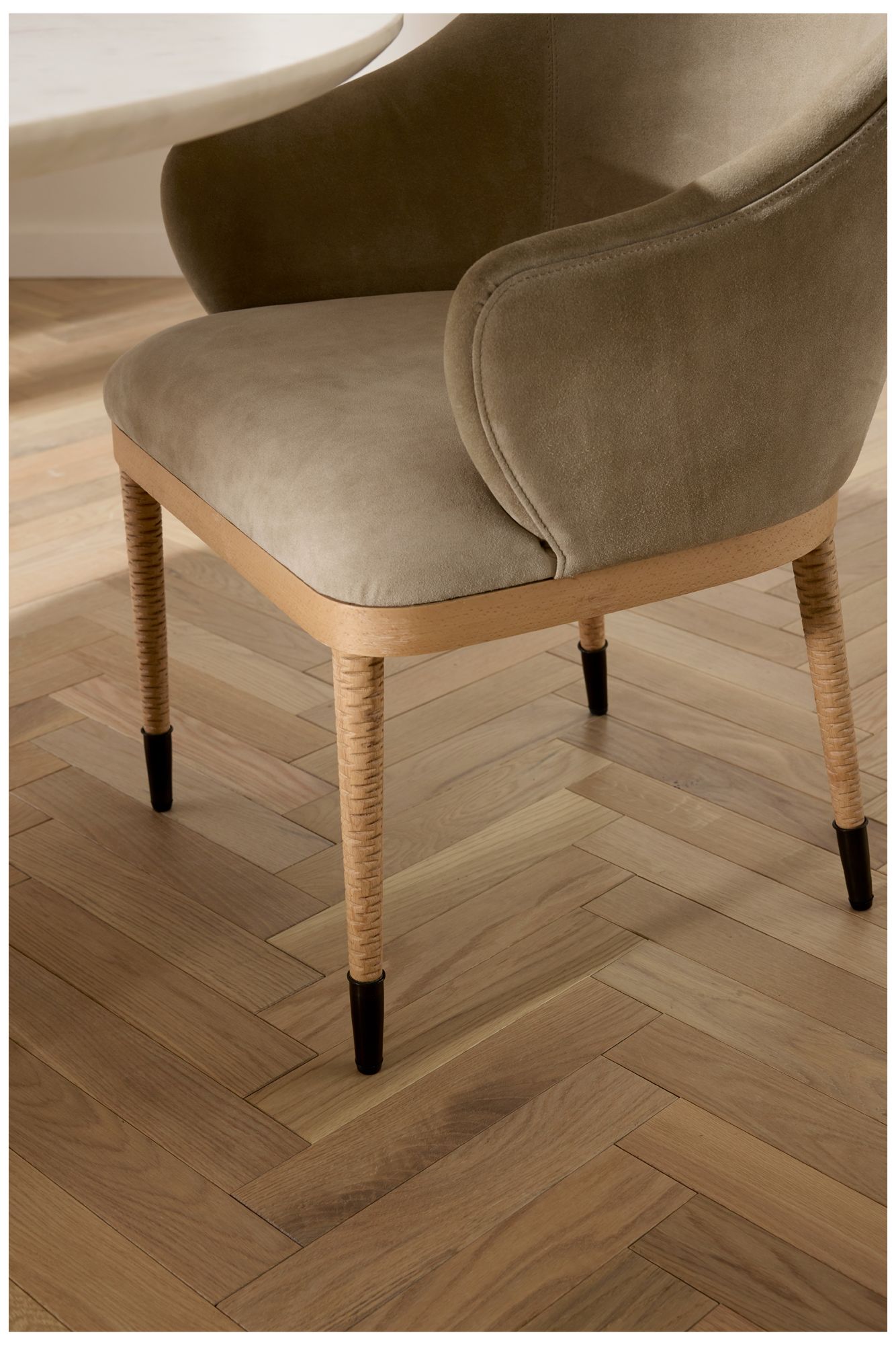 Arteriors Hershel Dining Chair Taupe Suede