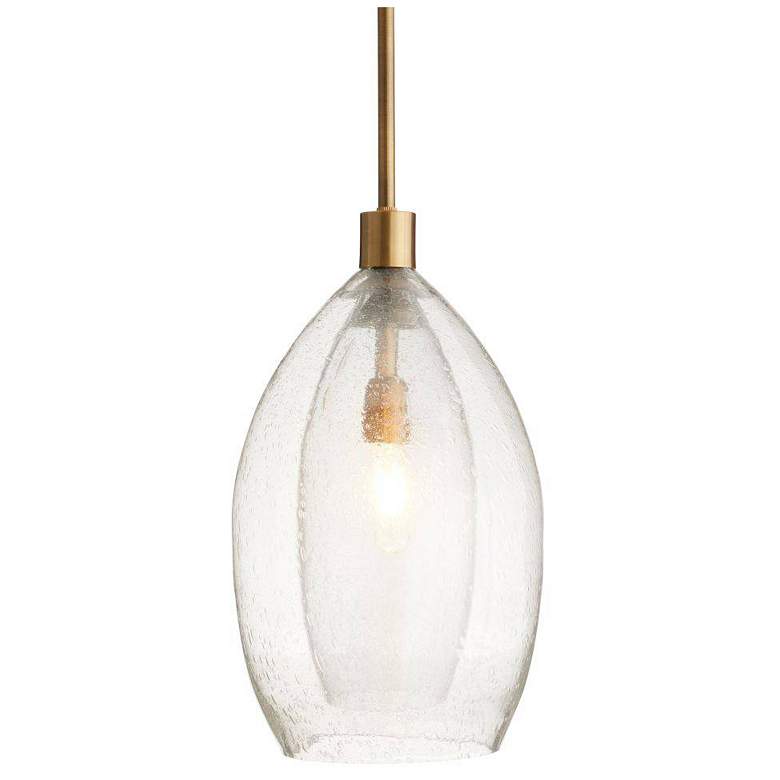 Image 1 Arteriors Hilary Pendant 11" Clear Vintage Brass