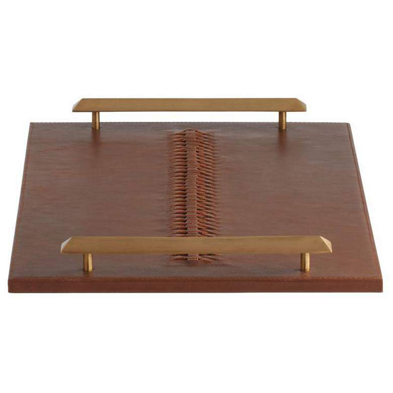 Image 3 Arteriors Hillebrandt Tray Deep Russet Antique Brass more views