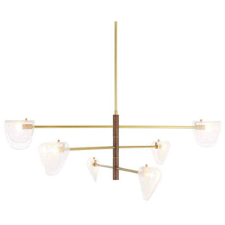 Image 2 Arteriors Hockless Chandelier 52" Clear Antique Brass