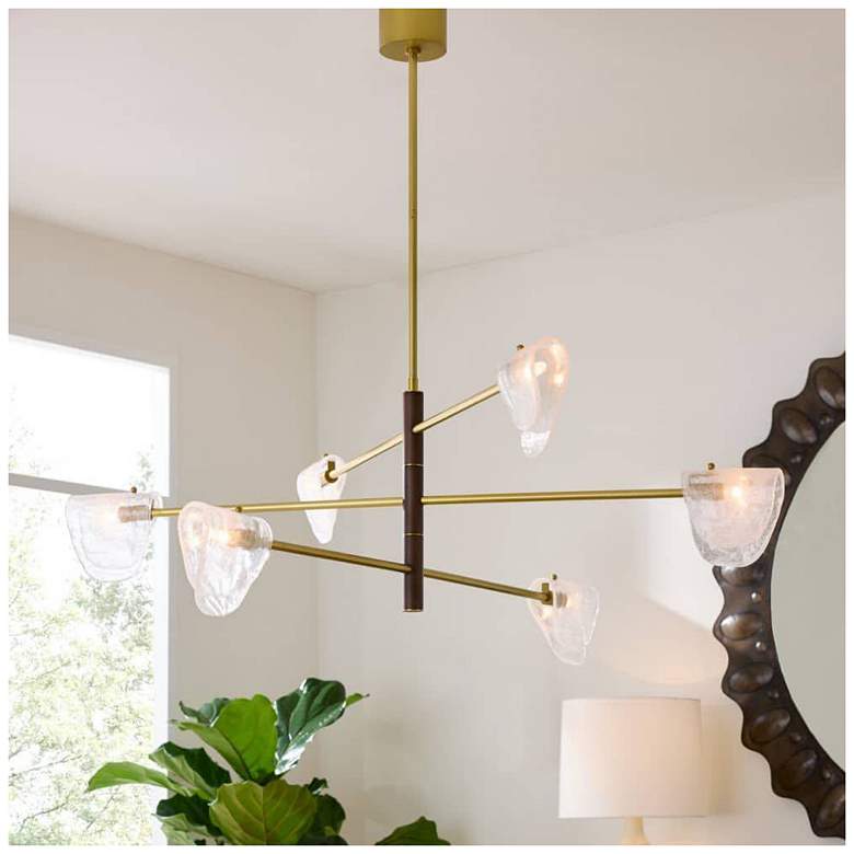 Image 1 Arteriors Hockless Chandelier 52" Clear Antique Brass
