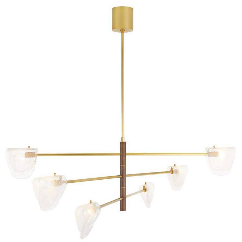 Image 3 Arteriors Hockless Chandelier 52" Clear Antique Brass more views