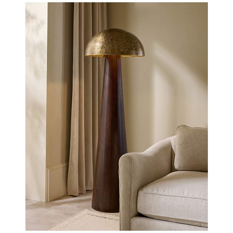 Image 1 Arteriors Hoffman Mango Wood Floor Lamp Umber