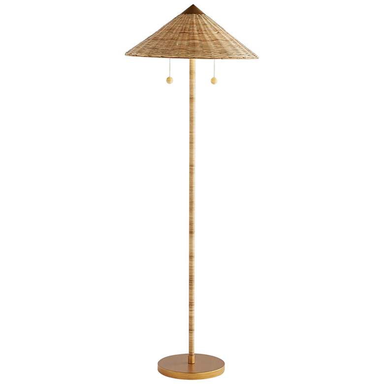 Image 2 Arteriors Home 59" High Terrace Natural Rattan Floor Lamp