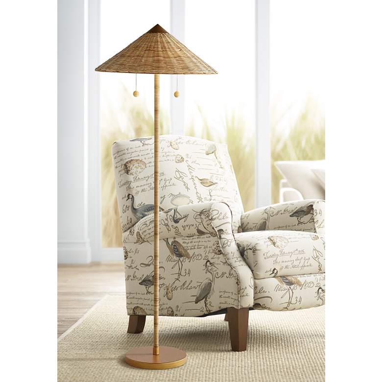 Image 5 Arteriors Home 59" High Terrace Natural Rattan Floor Lamp more views