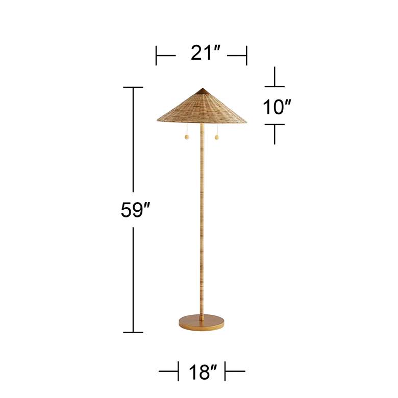 Image 6 Arteriors Home 59" High Terrace Natural Rattan Floor Lamp more views