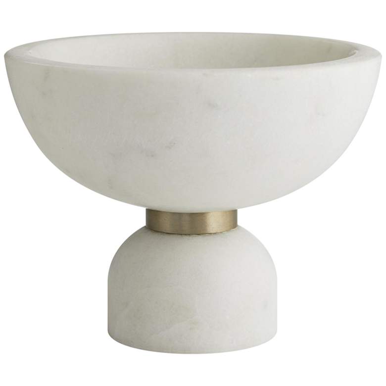 Image 1 Arteriors Home 8 inch Wide Tate White Marble Container