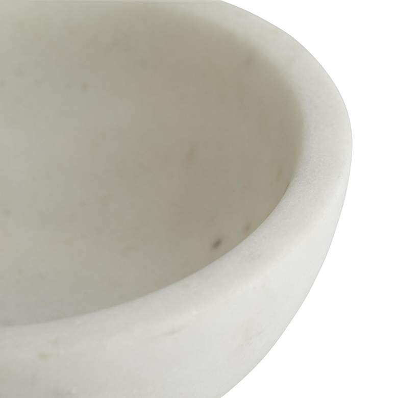 Image 3 Arteriors Home 8" Wide Tate White Marble Container more views