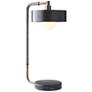 Arteriors Home Aaron 24" Heritage Brass and Gray Leather Arc Desk Lamp