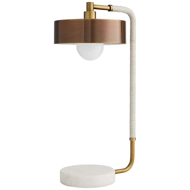 Image 3 Arteriors Home Aaron 24" High Marble and Brass Modern Lamp