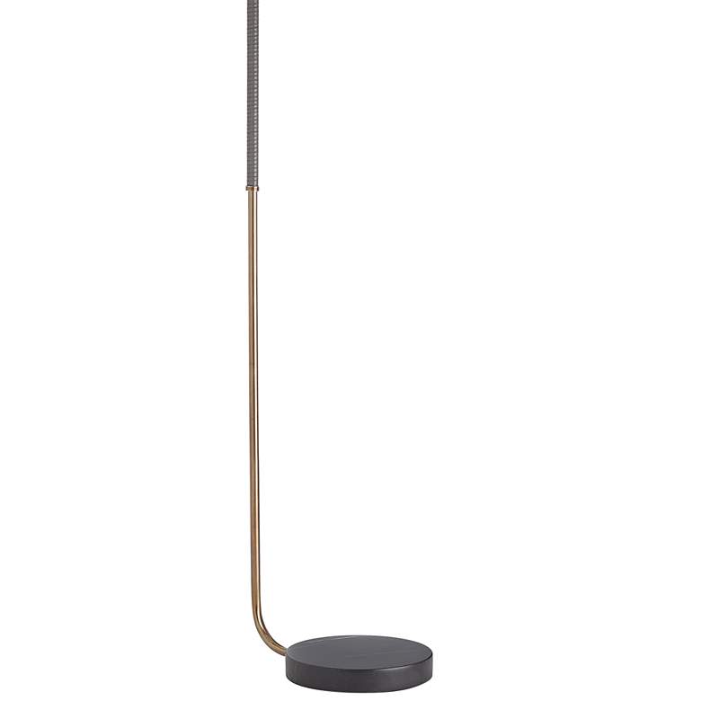 Image 4 Arteriors Home Aaron 63" Modern Brass and Graphite Leather Floor Lamp more views