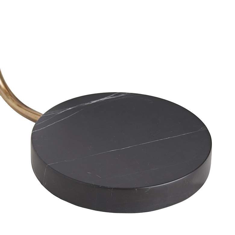 Image 5 Arteriors Home Aaron 63" Modern Brass and Graphite Leather Floor Lamp more views