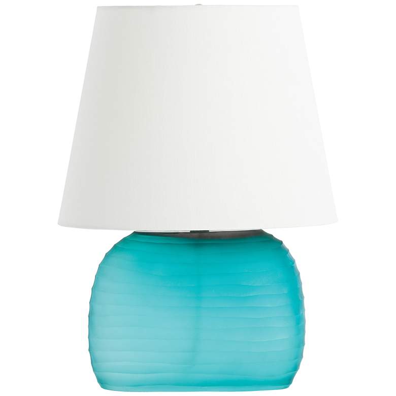 Image 1 Arteriors Home Archer Oval Turquoise Glass Jug Table Lamp