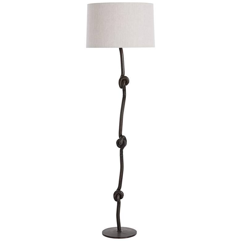 Image 1 Arteriors Home Arnot Burnt Wax Knotted Solid Iron Floor Lamp