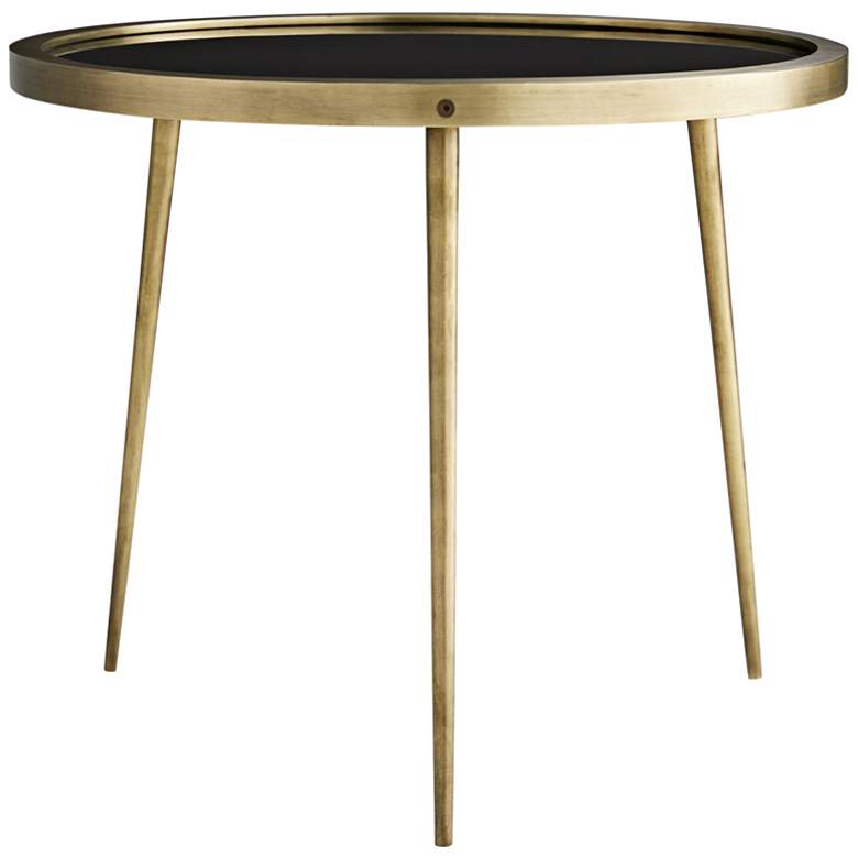 Image 1 Arteriors Home Athens 19 inchW Brass Black Round Accent Table