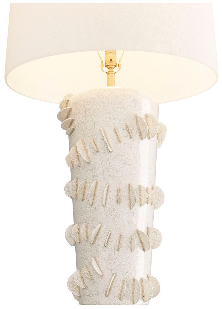 Image 4 Arteriors Home Beatrix 31" Ivory Crackle Modern Ceramic Table Lamp more views