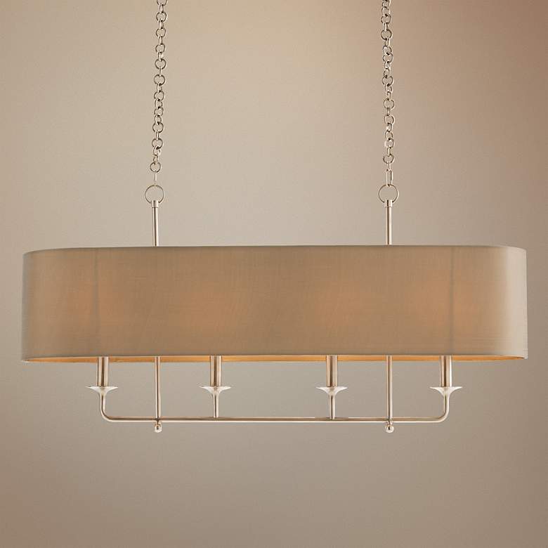 Image 1 Arteriors Home Beatty Olive Grey Shade Oval Chandelier