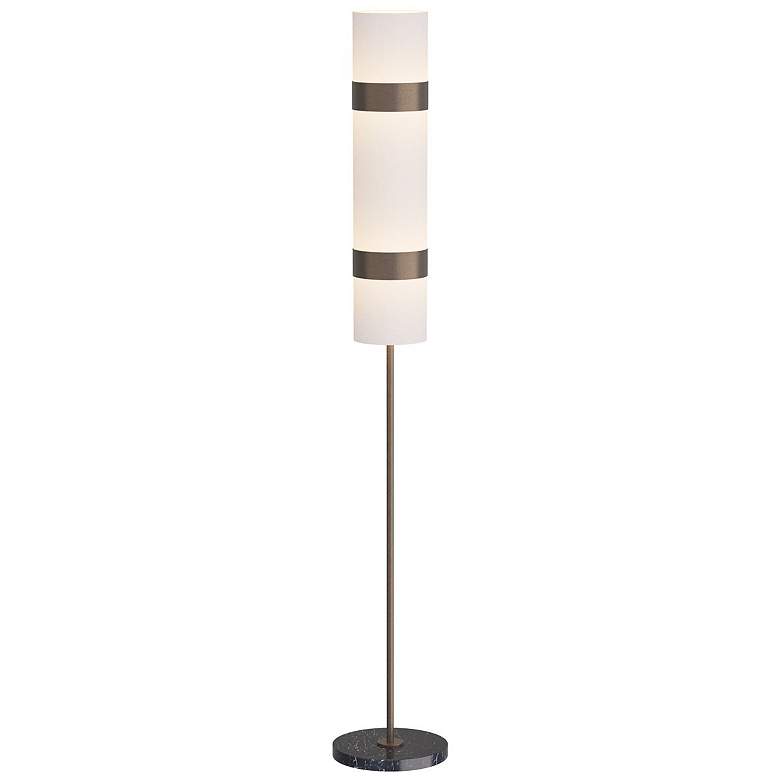 Image 1 Arteriors Home Belton 72 1/2 inch Bronze and Marble Modern Floor Lamp