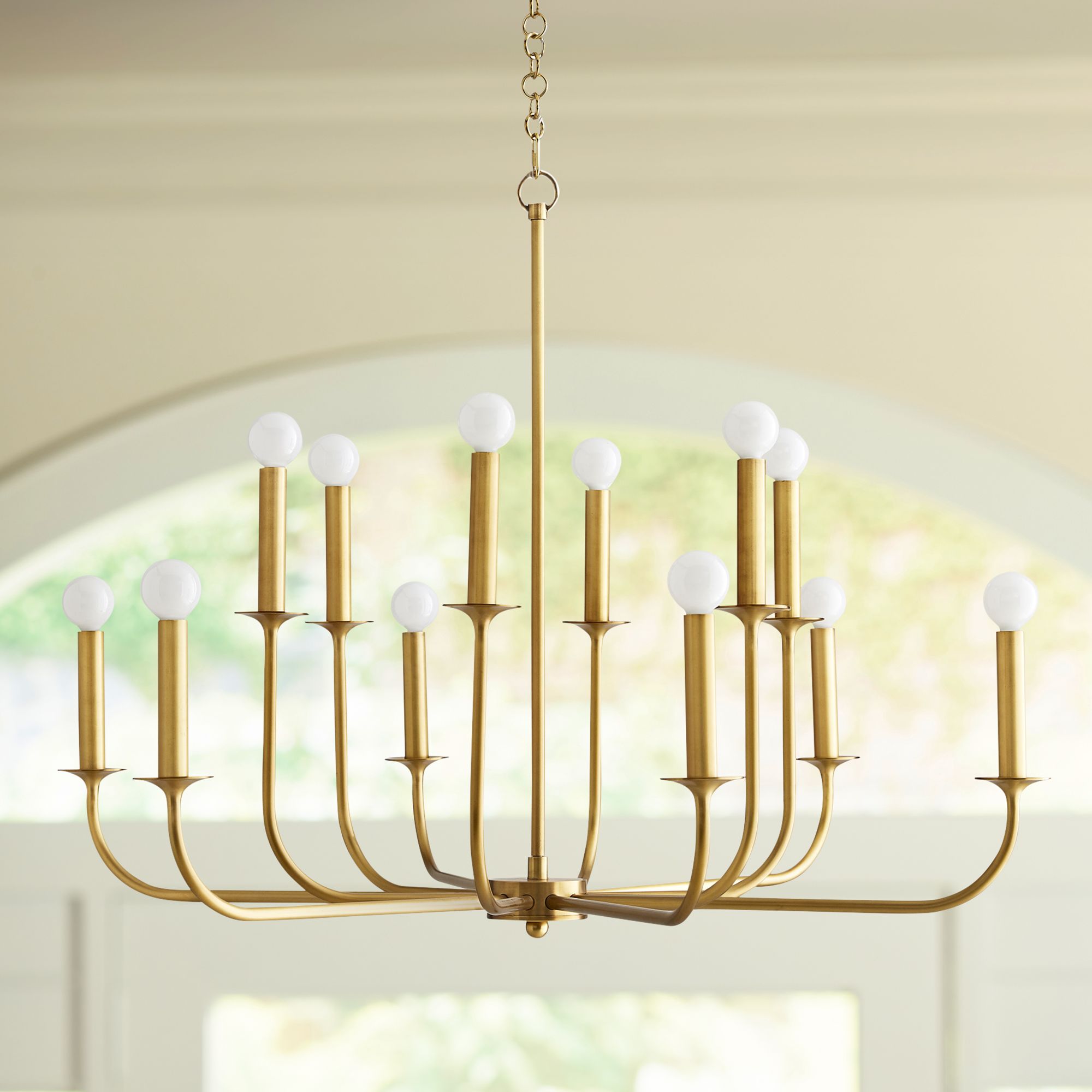 Image Arteriors Home Breck 36" Wide Antique Brass Chandelier