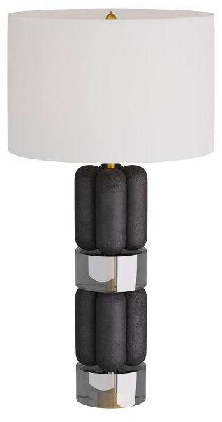 Image 2 Arteriors Home Bronson 31" Charcoal and Smoke Modern Table Lamp more views