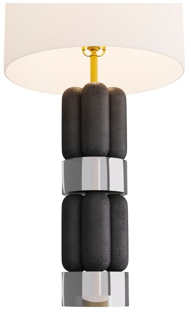 Image 4 Arteriors Home Bronson 31" Charcoal and Smoke Modern Table Lamp more views