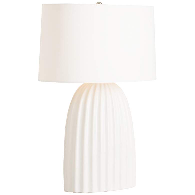 Image 1 Arteriors Home Calypso White Fluted Table Lamp