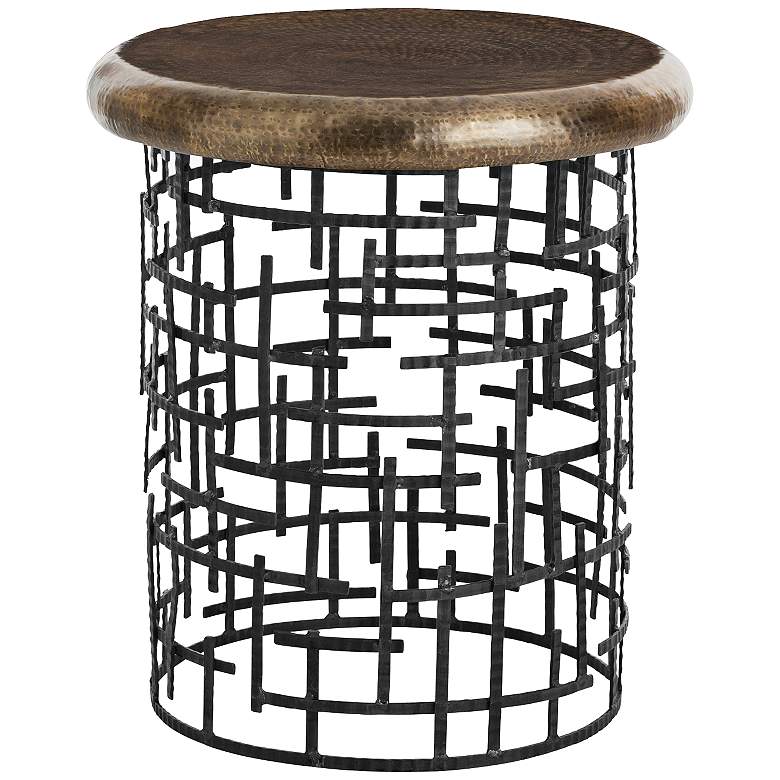 Image 1 Arteriors Home Capelli Hammered Brass Side Table